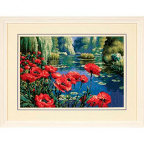 "DIMENSIONS" наборы для вышивания 20066 "Маки на берегу озера" 28 x 41 см