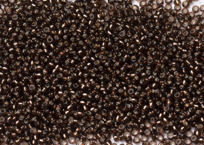 Бисер Япония MIYUKI Seed Beads 15/0 5г 0005 тёмно-топаз серебряная линия внутри