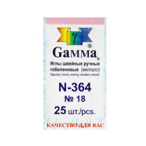 Иглы для шитья ручные " Gamma" N- 364 гобеленовые №18 в конверте 25 шт. острые