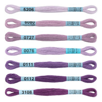 Нитки для вышивания Gamma набор мулине " СПЕКТР" 100% хлопок 7 x 8 м lilac